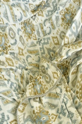 White Ikkat Mul Mul Reversible Cotton DoharDouble White Ikkat Mul Mul Reversible Cotton DoharDouble