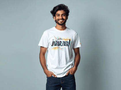 Taarak Mehta Ka Ooltah Chashmah| White Front Printed Regular Fit T-Shirts (JABARJAST)