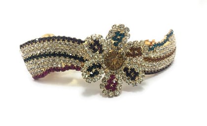 Gold-Plated Designer Rhinestone Hair Pins