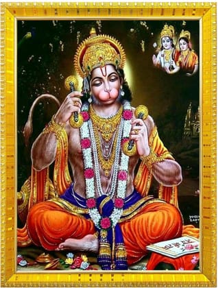 NOKKES Hanuman Bajrangbali Hanumanji Maruti Golden 5X7 Inch Photo Frame_AQW56