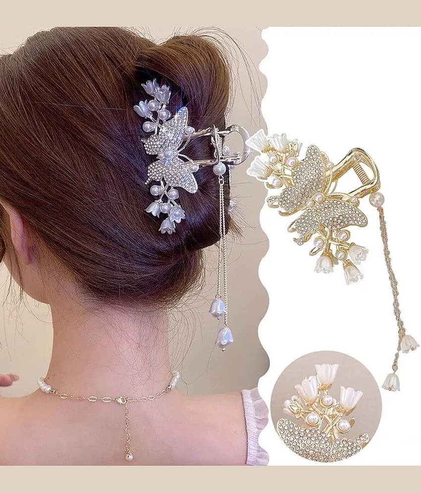 Rhosyn Gold Women's Hair Clip ( Pack of 1 )