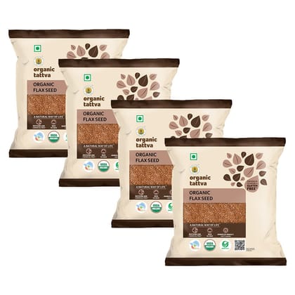 Organic Tattva Organic Flax Seeds - 100g x Pack of 4 Organic Tattva Organic Flax Seeds - 100g x Pack of 4