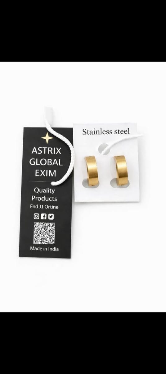 Astrix Global Exim Matte Gold Stainless Steel Hoop Earrings (Matte Gold) | Lightweight Minimalist Design | Daily & Casual Wear