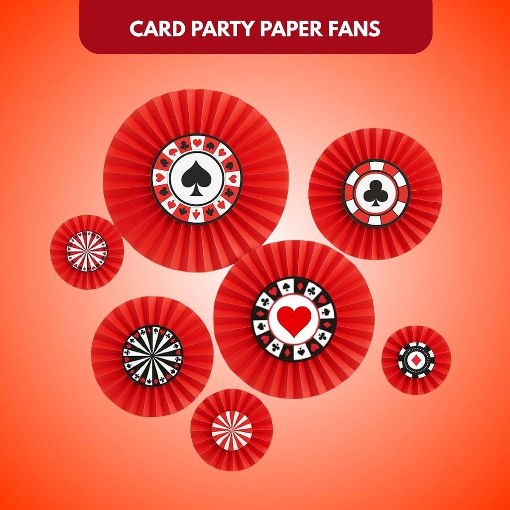 Card Party Paper Fan Decoration Set - Party and Festive Needs | Buy online on ZillyBuy