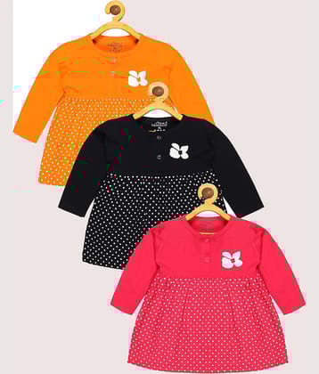 Babeezworld Pack of 3 Baby Girls Cotton Frock ( Multi )
