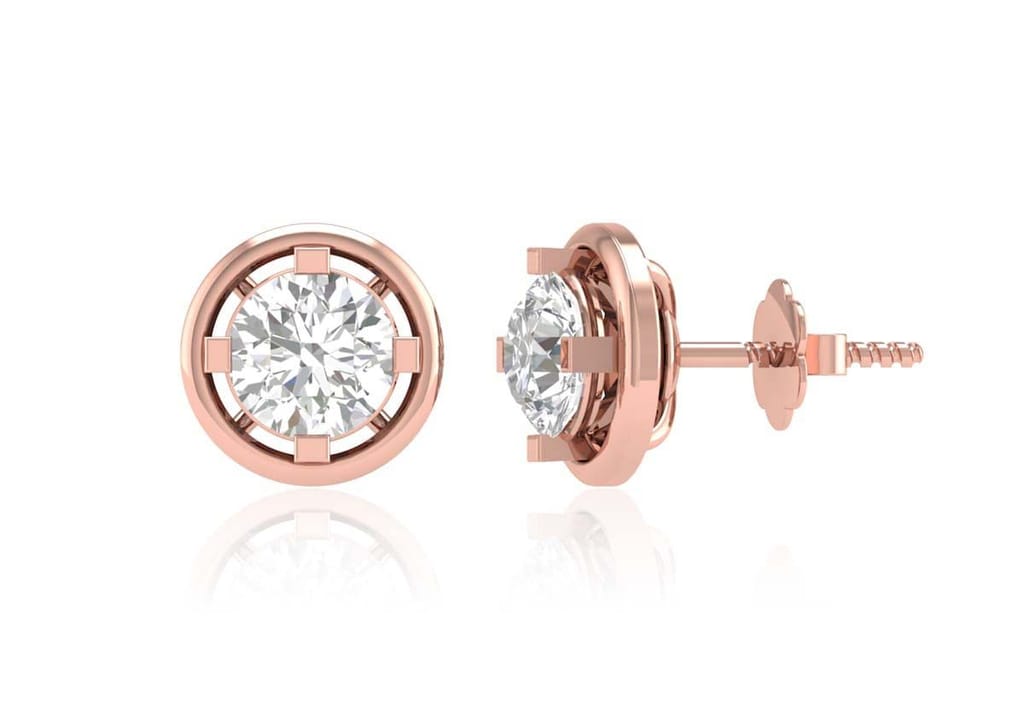 Gold Aureole Round Ear Studs