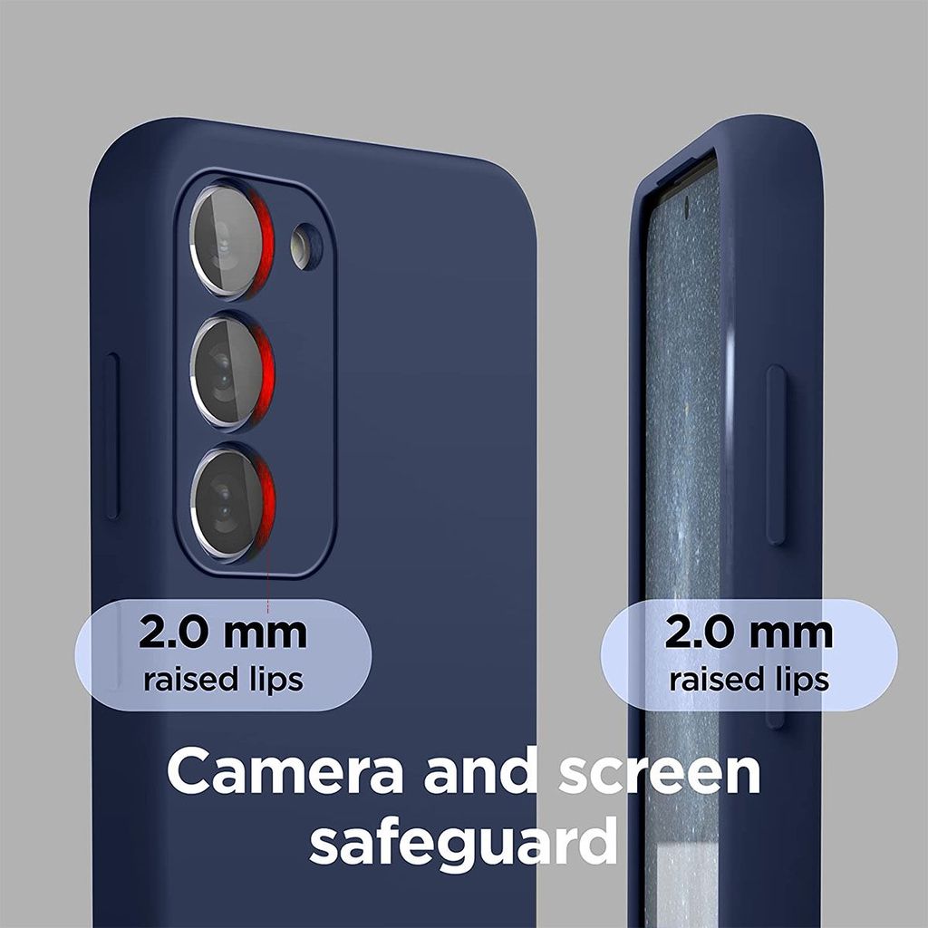 LIRAMARK Liquid Silicone Soft Back Cover Case for Samsung Galaxy S22 Plus (Red)