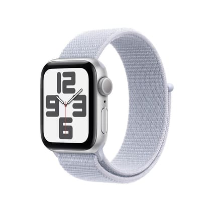 Apple Watch SE GPS 40mm Silver Aluminium Case Blue Cloud Sport Loop