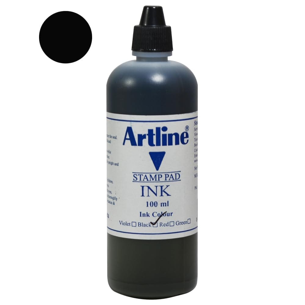 Artline Stamp Pad Ink 100 ML Black Colour Pack of 12 - Stationery | Buy online on ZillyBuy