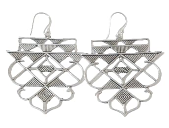 Handcrafted Spiral Brass Earrings - Elegant Silver-Plated Design, Allergy-Free, Unique Gift for Her