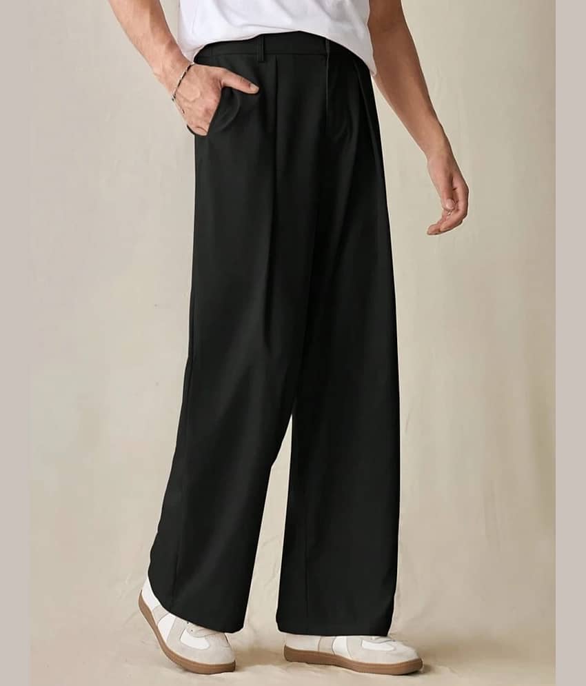 Broadstar Regular Pleated Men's Formal Trouser - Black ( Pack of 1 )