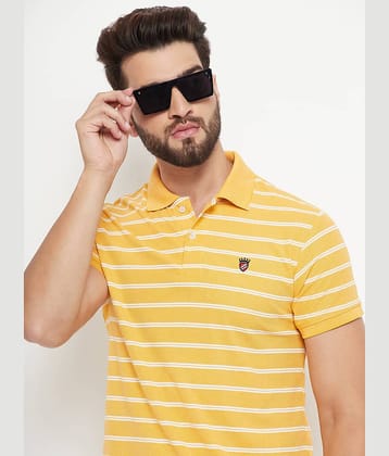 RELANE - Mustard Cotton Blend Regular Fit Men's Polo T Shirt ( Pack of 1 )