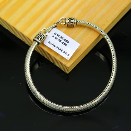 8.2" long 925 sterling silver handmade solid customized vintage design snake chain bracelet unisex personalized gift tribal jewelry nsbr33