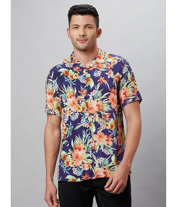 Globus - Navy Blue 100% Cotton Regular Fit Men's Casual Shirt ( Pack of 1 )