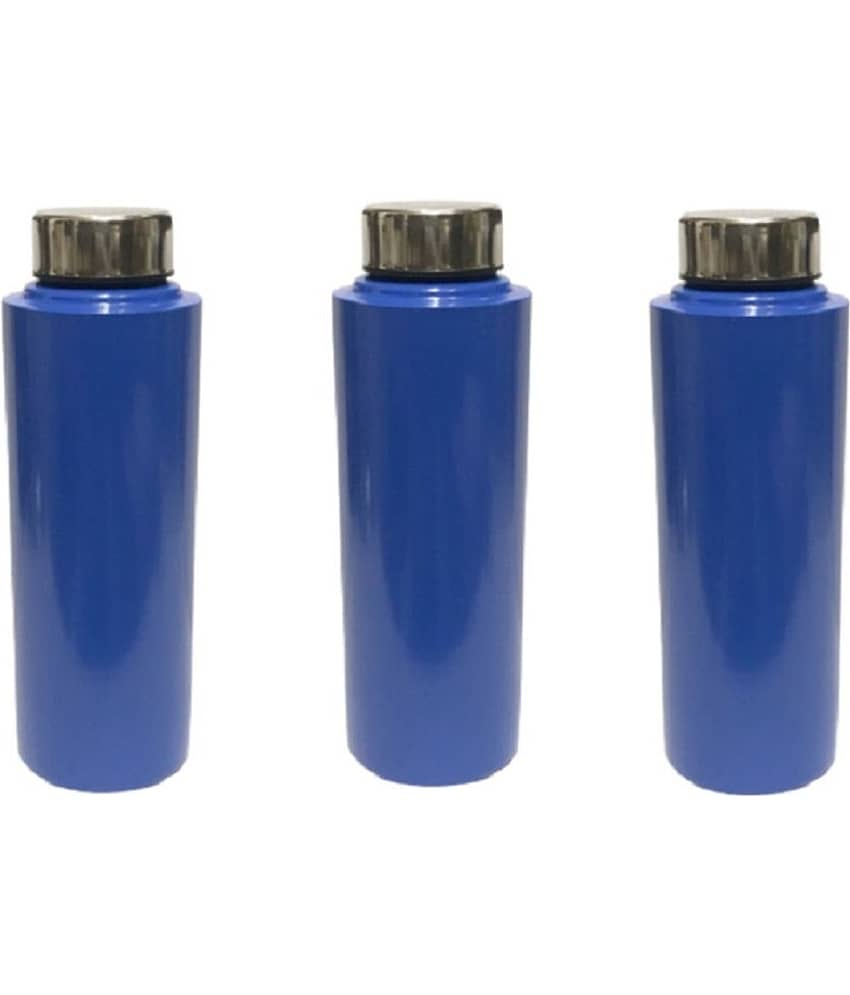 Dynore Navy Blue Stainless Steel Water Bottle 500 mL ( Set of 3 )