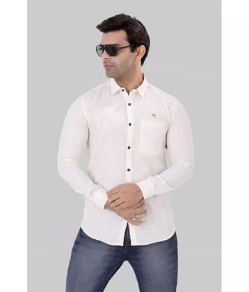 JVNINE - Be Unique 100% Cotton Regular Fit Solids Full Sleeves Men's Casual Shirt - Off-White ( Pack of 1 ) - None