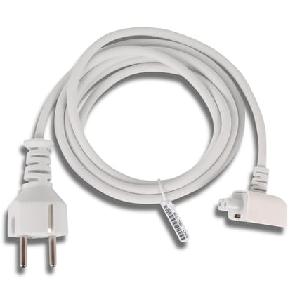 Replacement EU Indian 2 Pin DuckHead Extension Power Adapter Cord Cable for Apple MacBook Air Pro (White) 1.8m