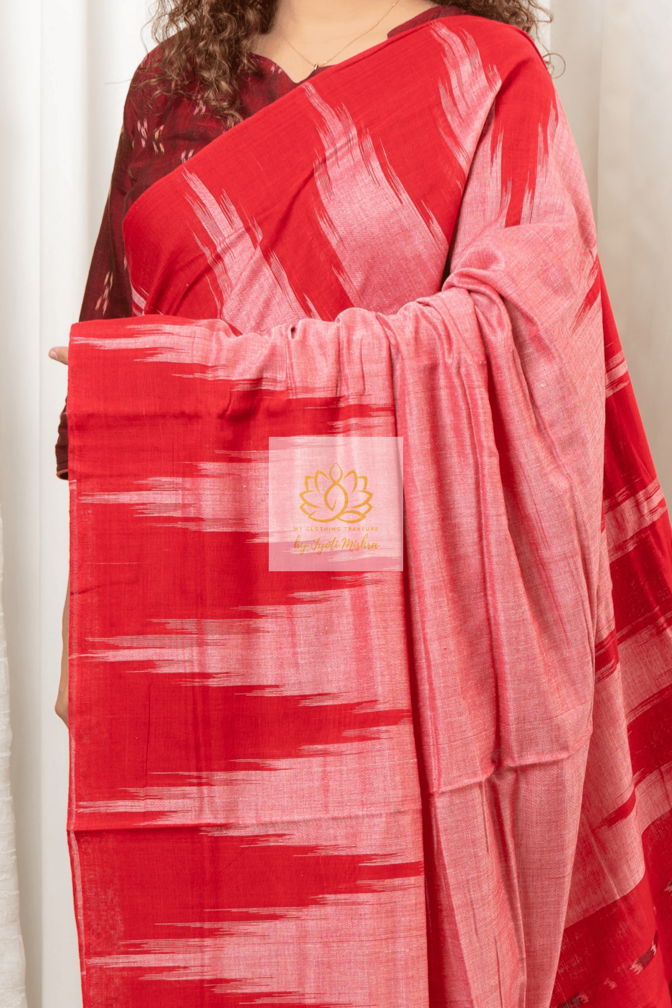 Kargil Cotton Saree- Red