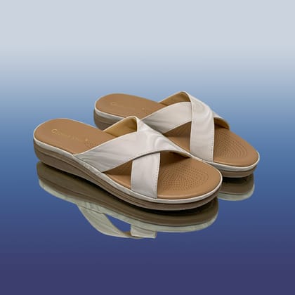white cross-strap sandals-White / 38
