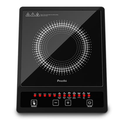 Preethi Indicook IC123 | 1600-Watt Induction Cooktop | Fast Gas-Free Cooking | No LPG Required | 3 Year Coil Warranty | Voltage surge protetion Preset Indian Menus | Black Preethi Indicook IC123 | 1600-Watt Induction Cooktop | Fast Gas-Free Cooking | No 