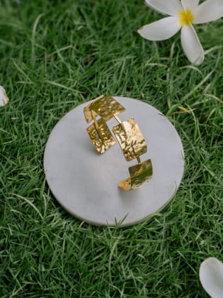 Rectangle Adjustable Brass Bracelet (Anti Tarnish)