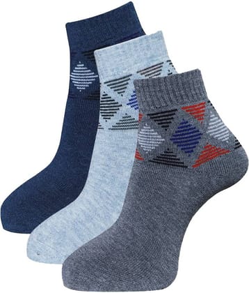 Dollar - Woollen Men's Self Design Multicolor Ankle Length Socks ( Pack of 3 )