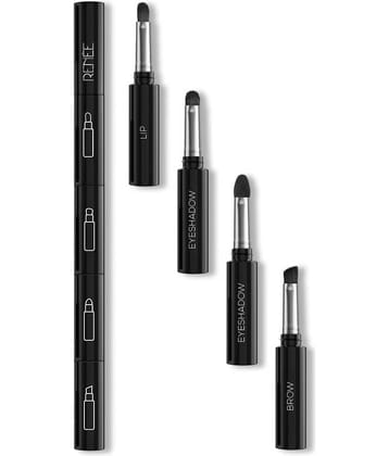 RENEE Core 4 4-in-1 Makeup Brush, A Multipurpose Wand with 2 Eyeshadows, Lip & Eyebrow Brush