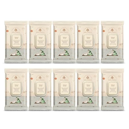 Baby Forest Mulmul Baby Wipes, Ultra-soft, Water-based, 3X thicker and softer wipes 72 Wipes, Pack of 10