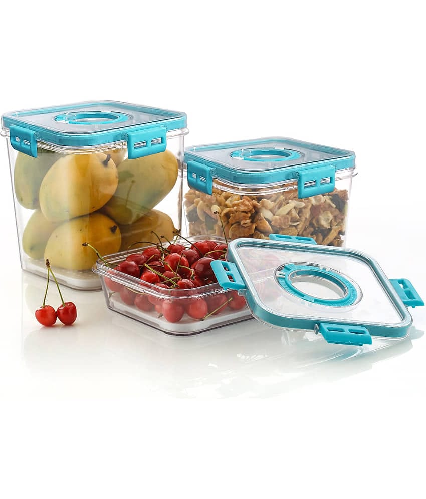 Arni - Time keeping Food Plastic Black Food Container ( Set of 3 )