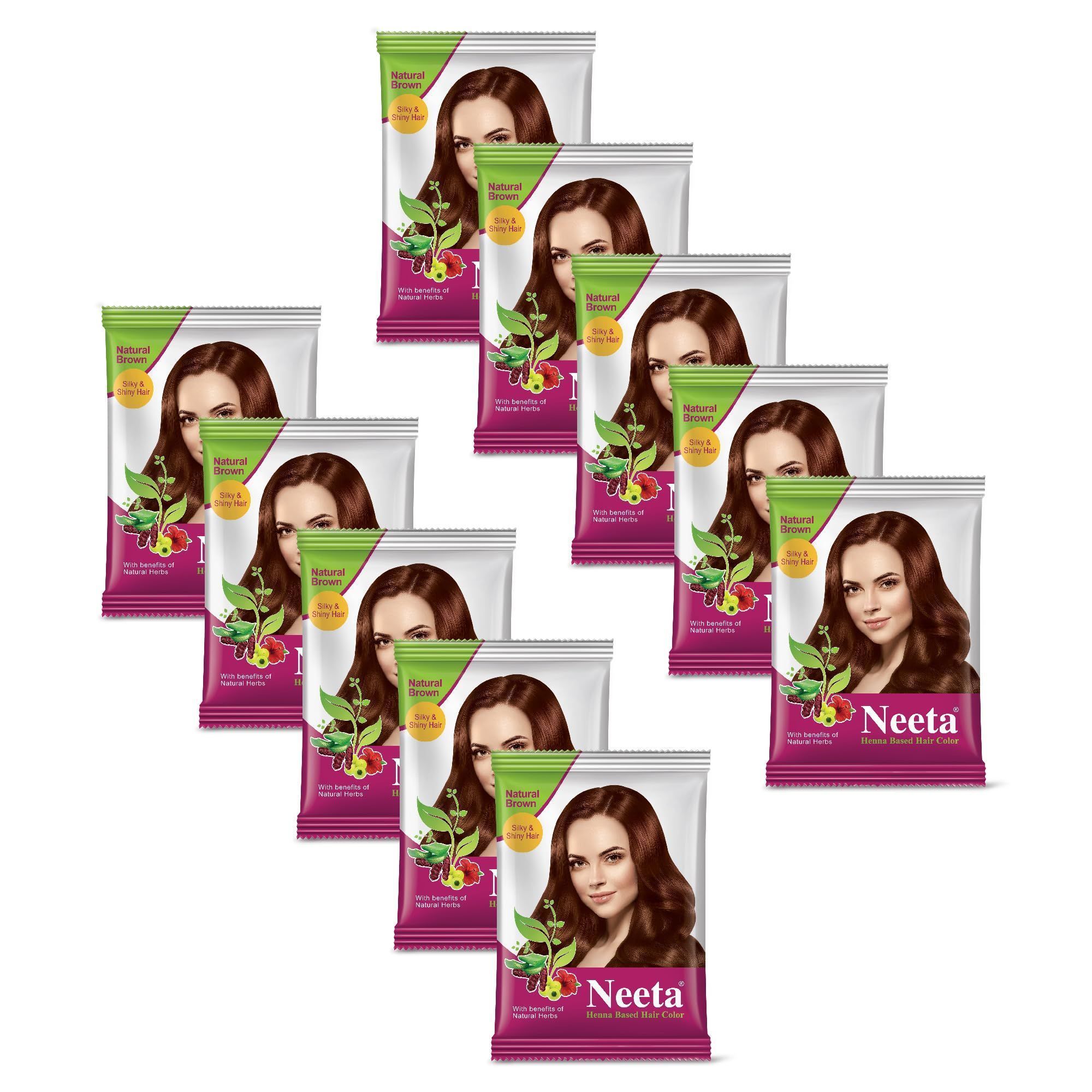 Nisha Beard Colour for Men 15g (Pack of 10), Ammonia Free Beard Hair Color, Professional Beard Cream Hair Color