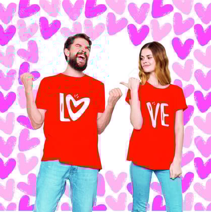 Lo Ve - Couple T Shirts For Valentine Pre-wedding Gifts-S / XS