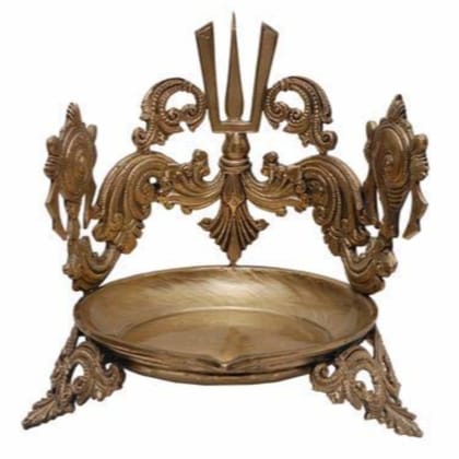 Brass Shankh Chakra Urli - Traditional Spiritual Decor Bowl, Diameter : 7 Inch (BSMAS1211 A)