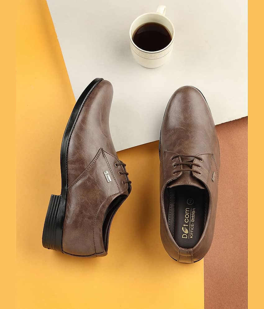 Action Brown Men's Derby Formal Shoes