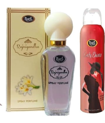 Monet RAJNIGANDHA perfume, LADY DINA deodorant Deodorant Spray for Men,Women 180 ml ( Pack of 2 )