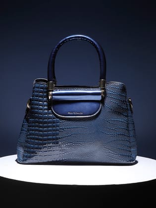 Structured Scale Handbag - Midnight Blue-Handheld Bag