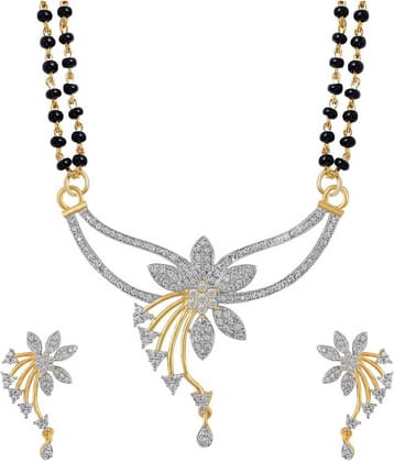 AADINATH JEWELLERS - White Mangalsutra Set ( Pack of 1 )