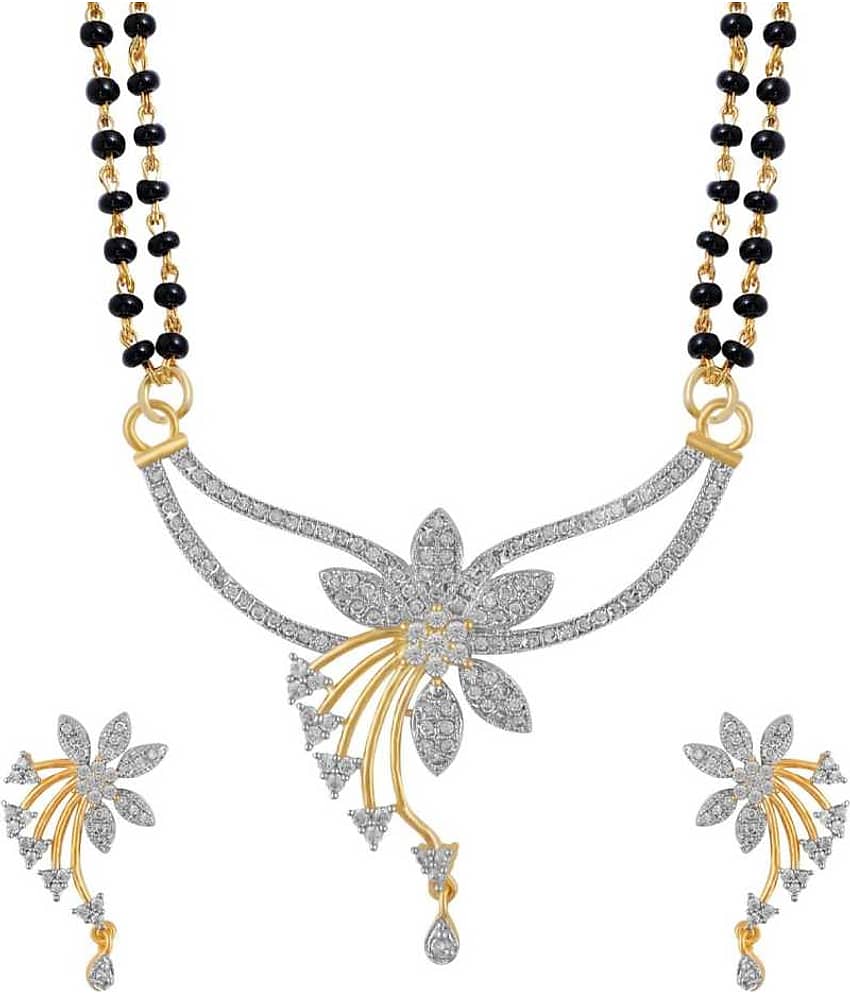 AADINATH JEWELLERS - White Mangalsutra Set ( Pack of 1 )