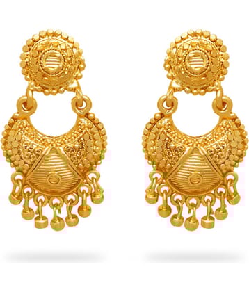 LUV FASHION Golden Chandbalis Earrings ( Pack of 1 )