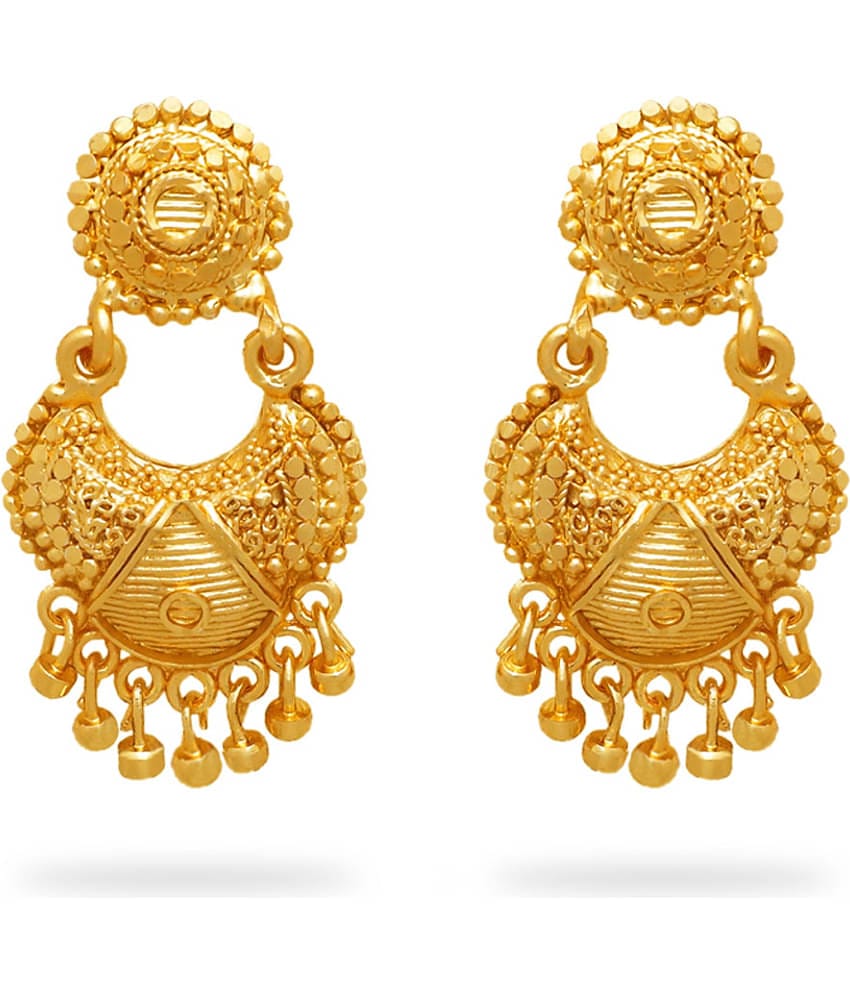 LUV FASHION Golden Chandbalis Earrings ( Pack of 1 )