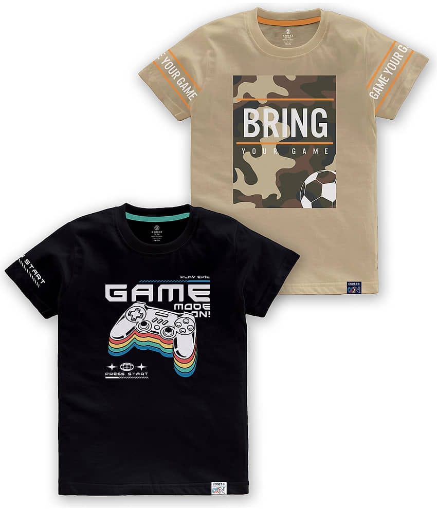 CODEZ Pack of 1 Boys Cotton Blend T-Shirt ( Multi Color )