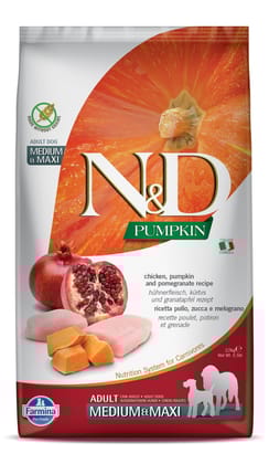N&amp;D Pumpkin Chicken &amp; Pomegranate Grain Free Dog Dry Food Adult Medium &amp; Maxi Breed 2.5kg