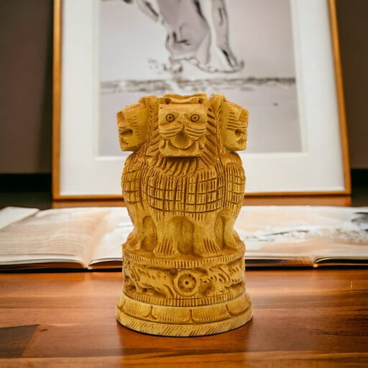Wooden Ashoka Pillar Pen Stand