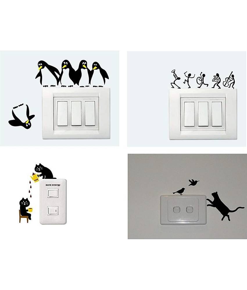 Asmi Collection Vinyl Switch Board Sticker - Pack of 4