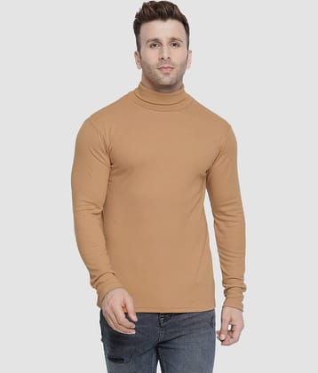 Chkokko Pack of 1 Cotton Blend Regular Fit Men's T-Shirt ( Beige )