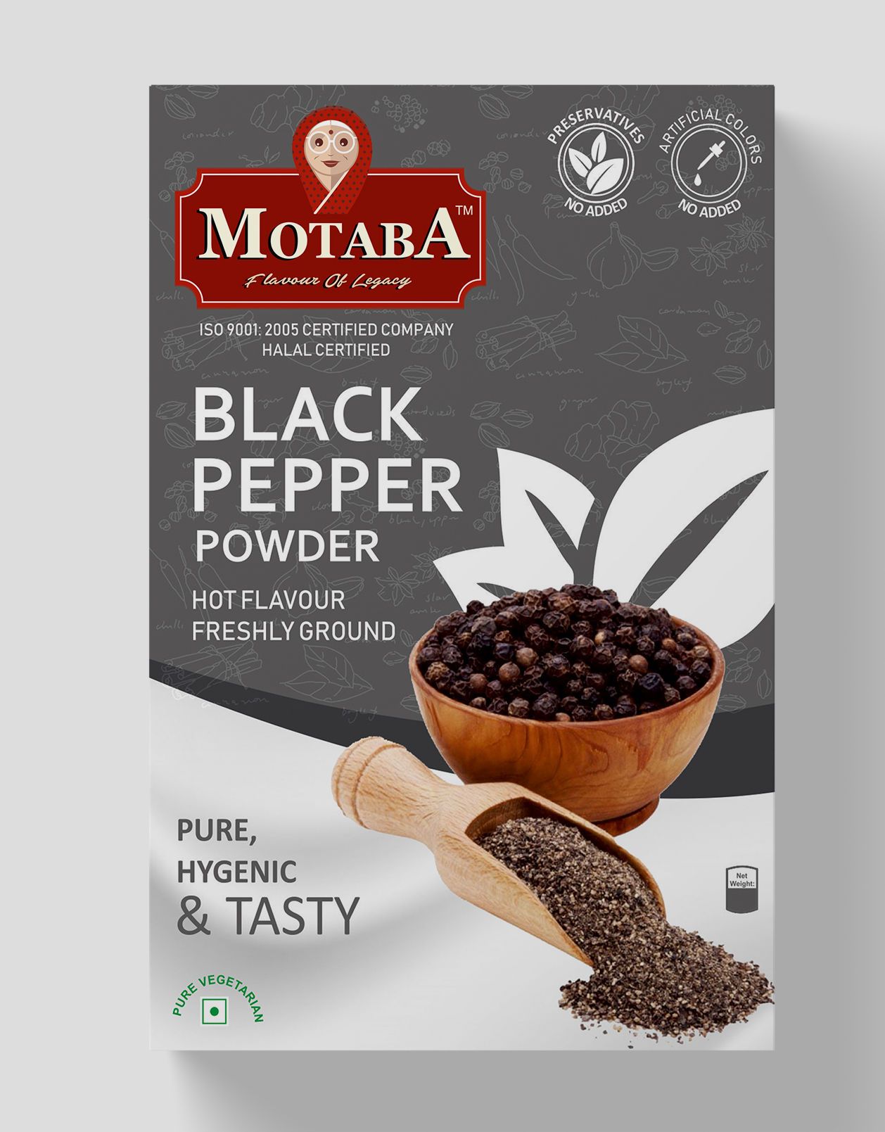 MOTABA Black Pepper Powder, 100 gm