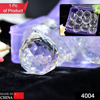 White Crystal Ball Hanging Crystal Ball for Home and Office or Car Decor.