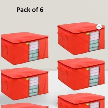 Woven Cloth Cover Set For Wardrobe Organizer Clothes Storage Bags For Closet Cloth Organizer (Pack of 6) Woven Cloth Cover Set For Wardrobe Organizer Clothes Storage Bags For Closet Cloth Organizer (Pack of 6)
