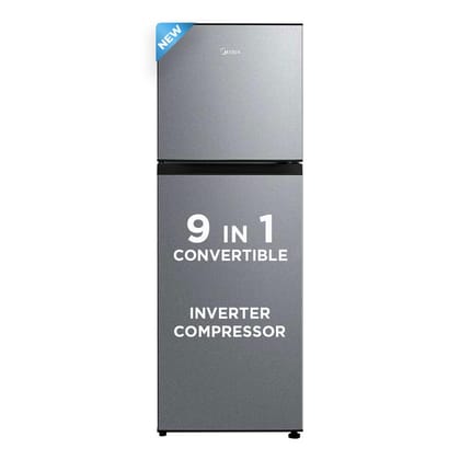 Midea 233 L 2 Star Frost Free Convertible, Real Inverter Double Door Refrigerator (MDRT359FGI50, Crystal Silver) Midea 233 L 2 Star Frost Free Convertible, Real Inverter Double Door Refrigerator (MDRT359FGI50, Crystal Silver) - Silver / 233
