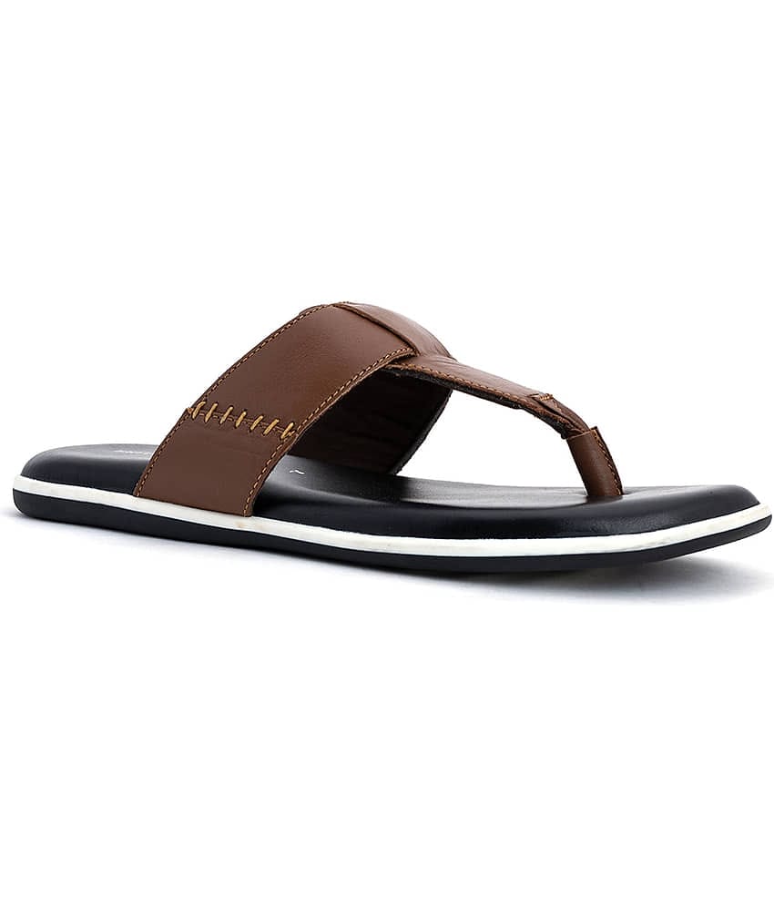 KHADIM Tan Flip Flops