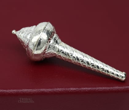 Sterling silver handmade vintage style lord Hanuman Gada/Mace, divine gift for idol hanuman for best wishes puja articles su606